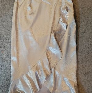 Silver leopard midi skirt